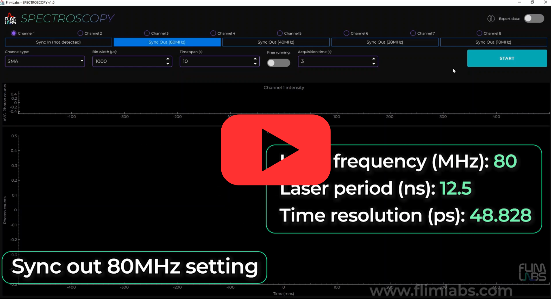 Spectroscopy GUI features